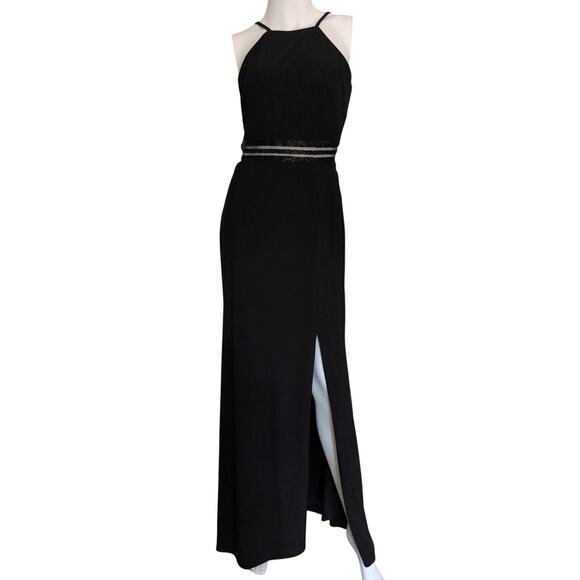 Morgan Co Halter Evening Gown 6 Corset Back Bead Elegant Y2K Occasion Glam Event - Picture 1 of 8